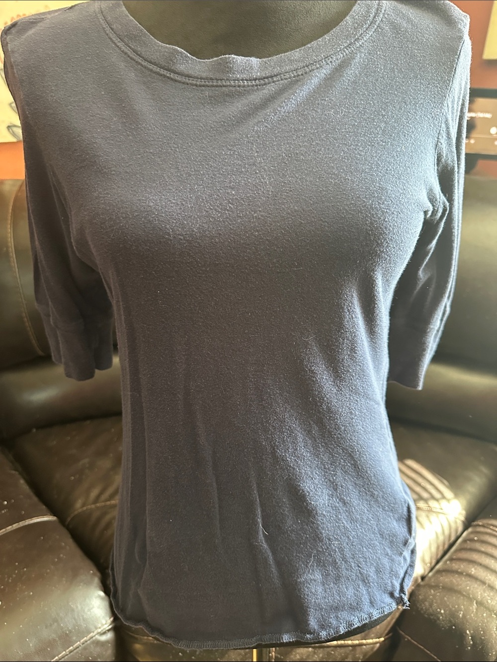 Wet Seal Navy Short Sleeve Crew Neck Top